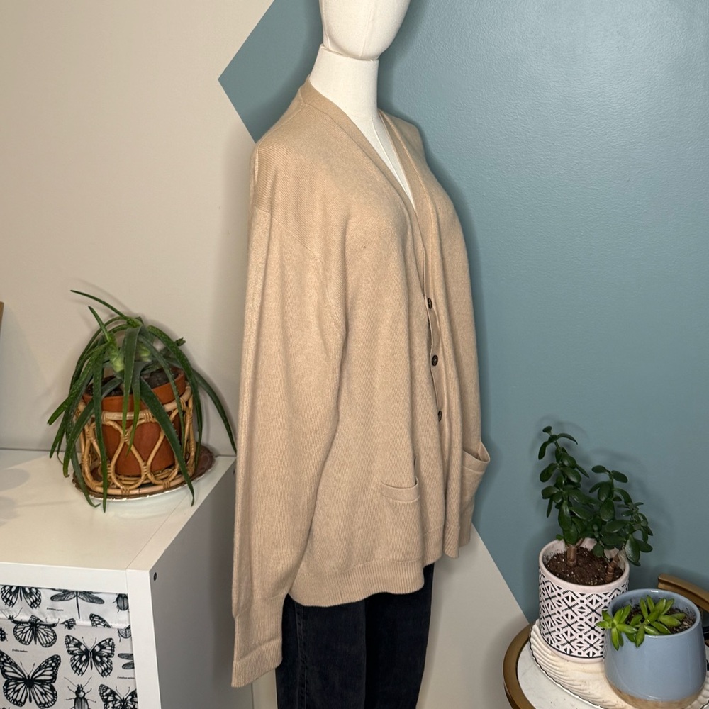 The Scotch House 100% Cashmere Cardigan Camel Scotland Made Heritage Luxury XL - Picture 5 of 11
